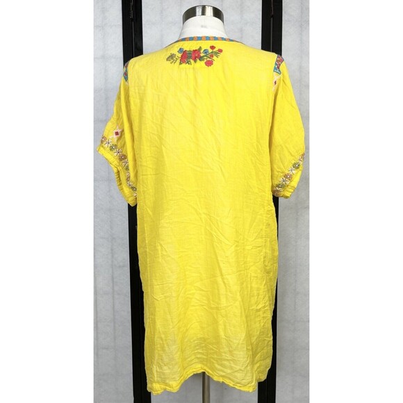 Johnny Was Mustard Floral Embroidered Top. Size: L - Picture 3 of 7
